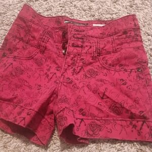 Women's Floral Red Shorts Vintage Hot Topic